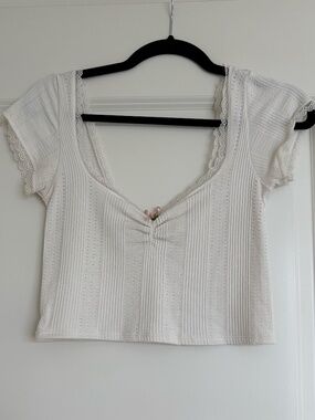 white crop shirt
